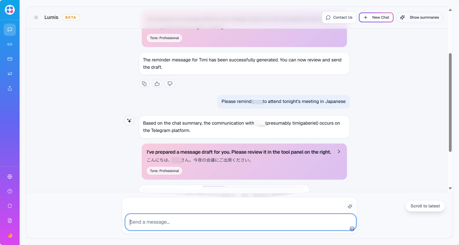 Lumis Chat Reply
