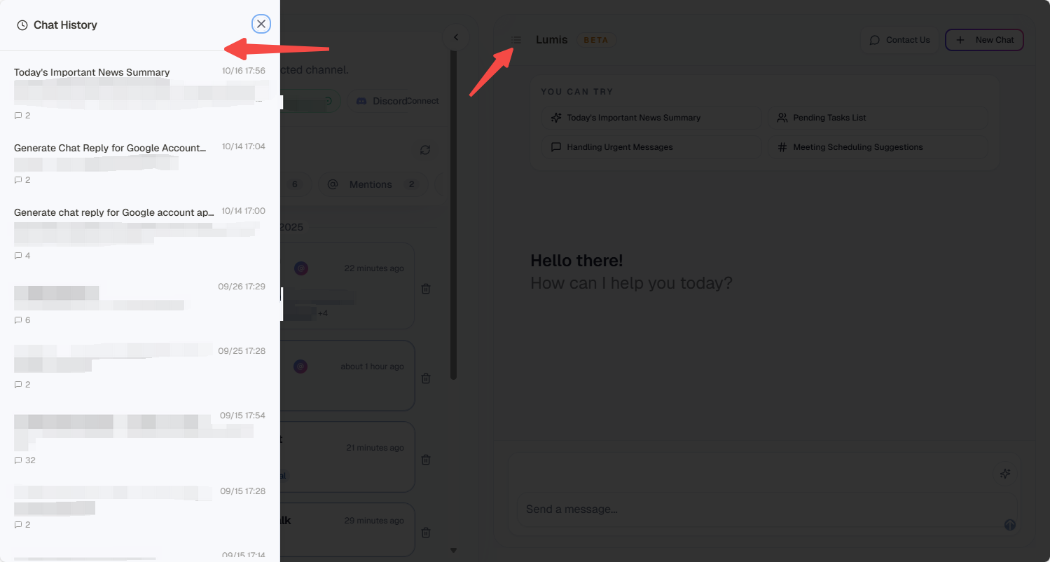 Lumis Chat History